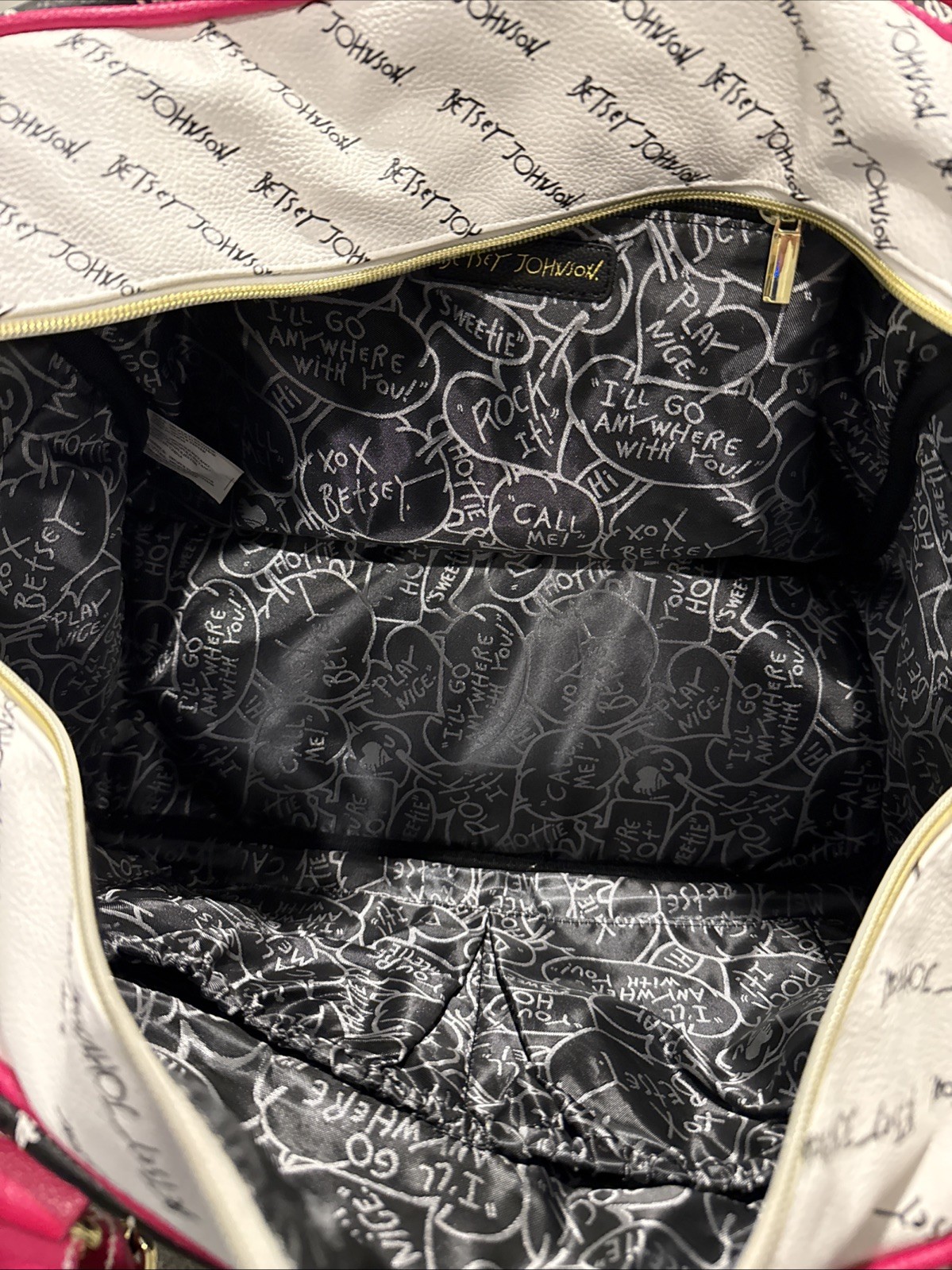 Luv Betsey By Bestsy Johnson Quilted Hearts Weekender Shoulder Bag 16-9-10Inch