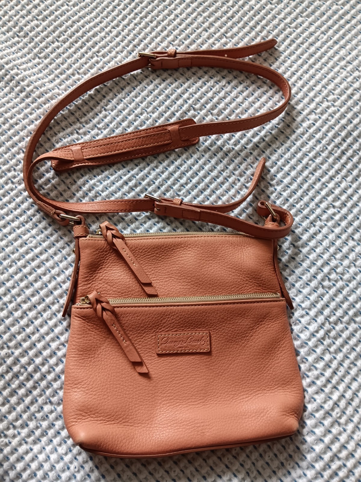 Dooney Bourke Pebbled Leather Crossbody Bag ~ Salmon Color.