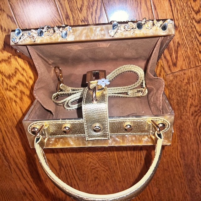 Verano Hill Silver With Gold crystal-embellished evening clutch bag