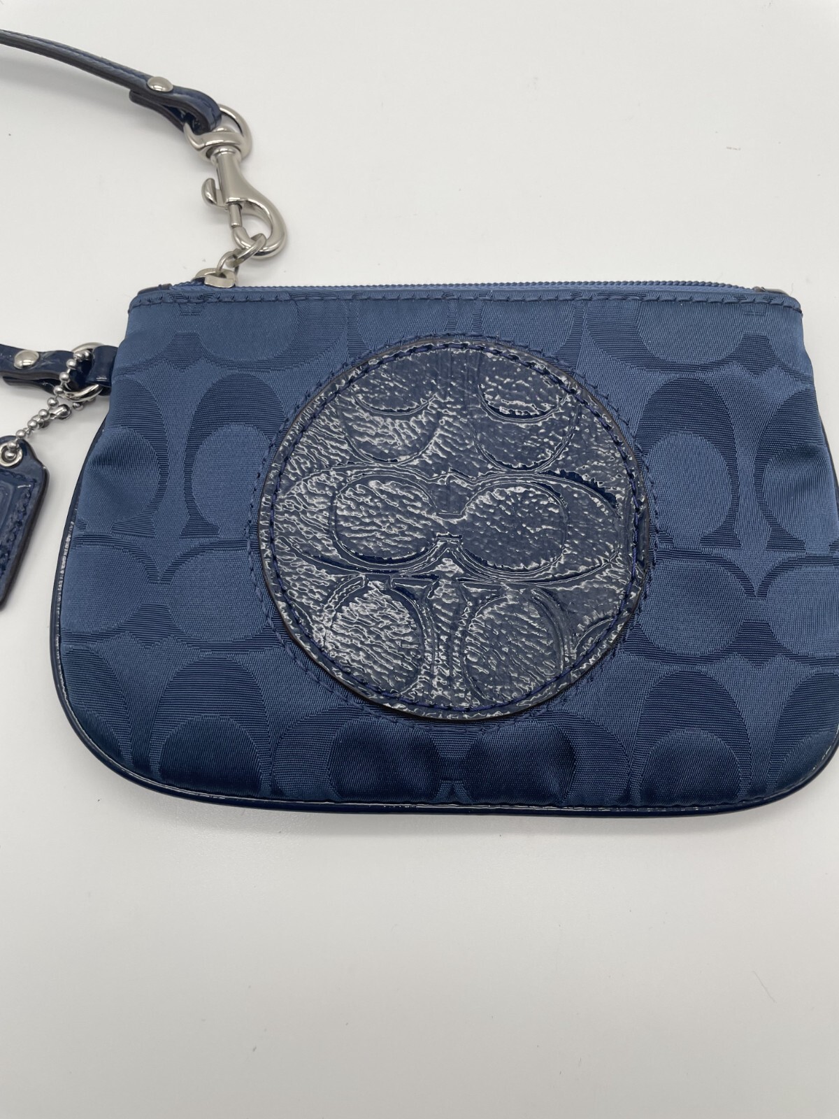 Coach Sis Medallion Aegean color Signature Fabric Wristlet (TS1i)