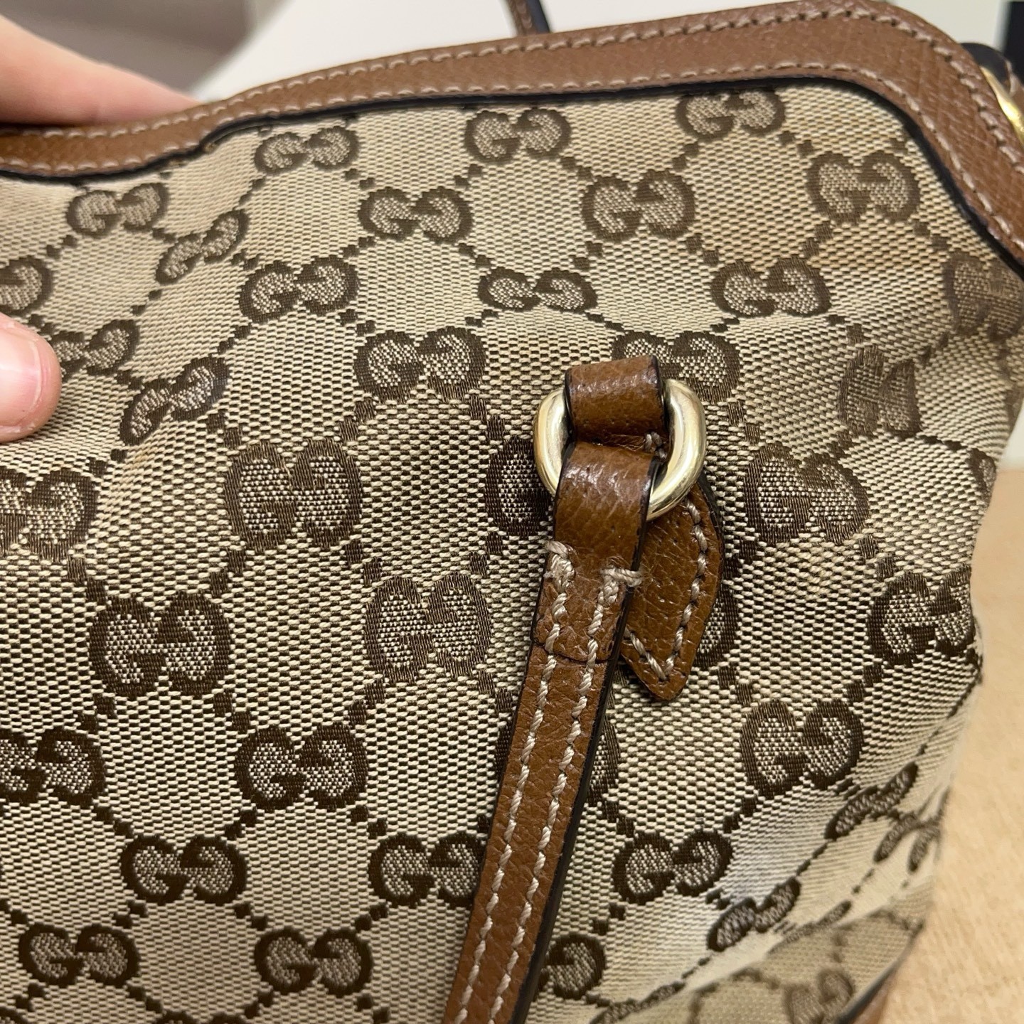 Gucci Pre-Owned Authentic Shoulder Bag Monogram 28*14*24 Canvas