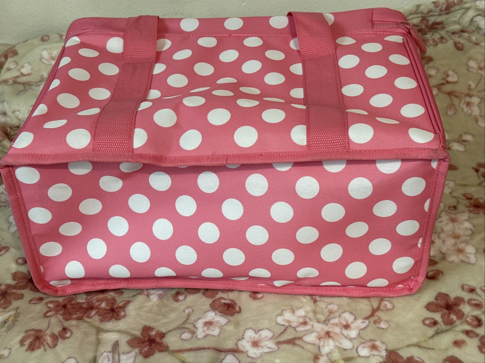 Kate Spade Insulated Cooler Bag Pink With White Polka Dots New