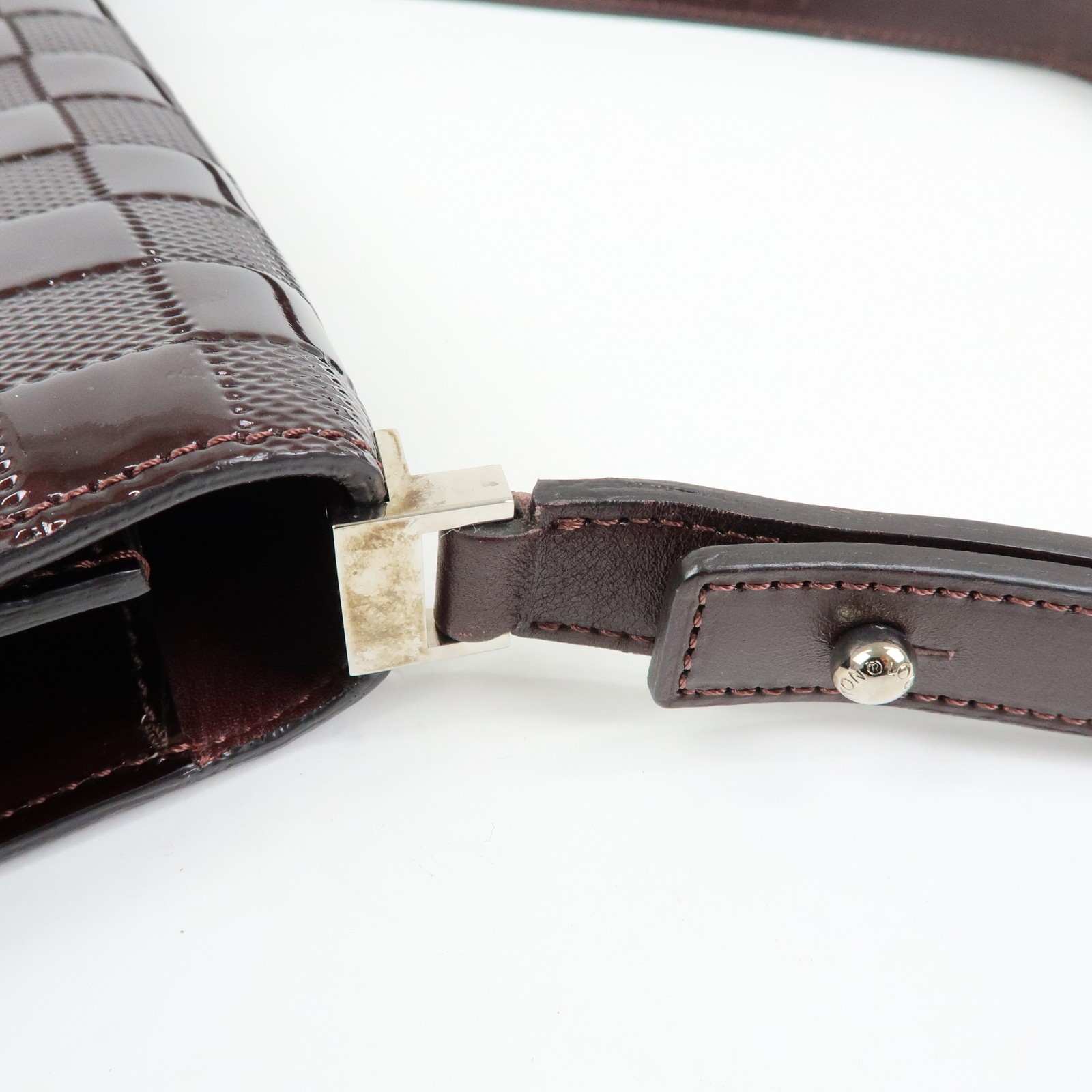 Louis Vuitton Damier Vernis Cabaret Shoulder Bag Bordeaux M92124 Auth Used F/S