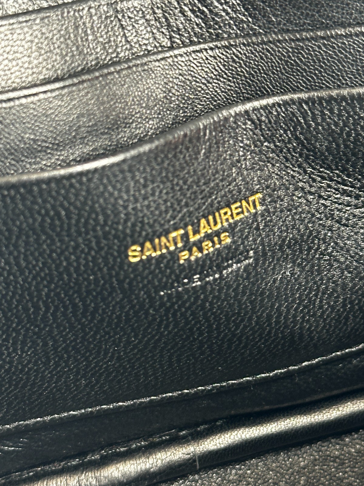 Saint Laurent Black Chevron Quilted Tassel Logo Small Crossbody Bag Dust Bag Red
