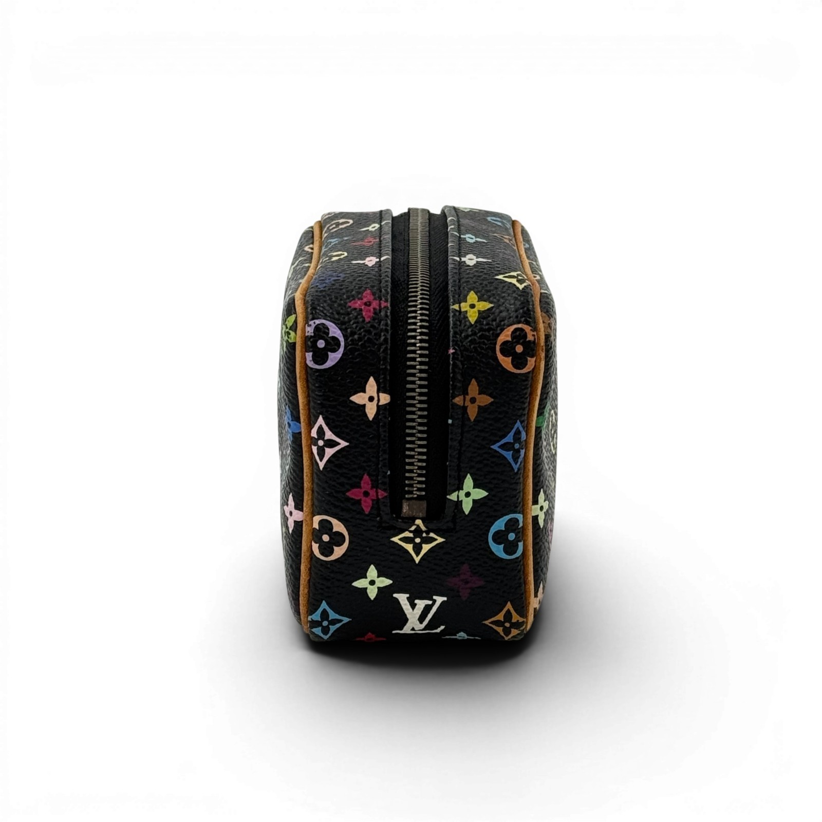 LOUIS VUITTON Trousse Wapity Multicolor Canvas Noir Murakami Wrist Pouch M58030