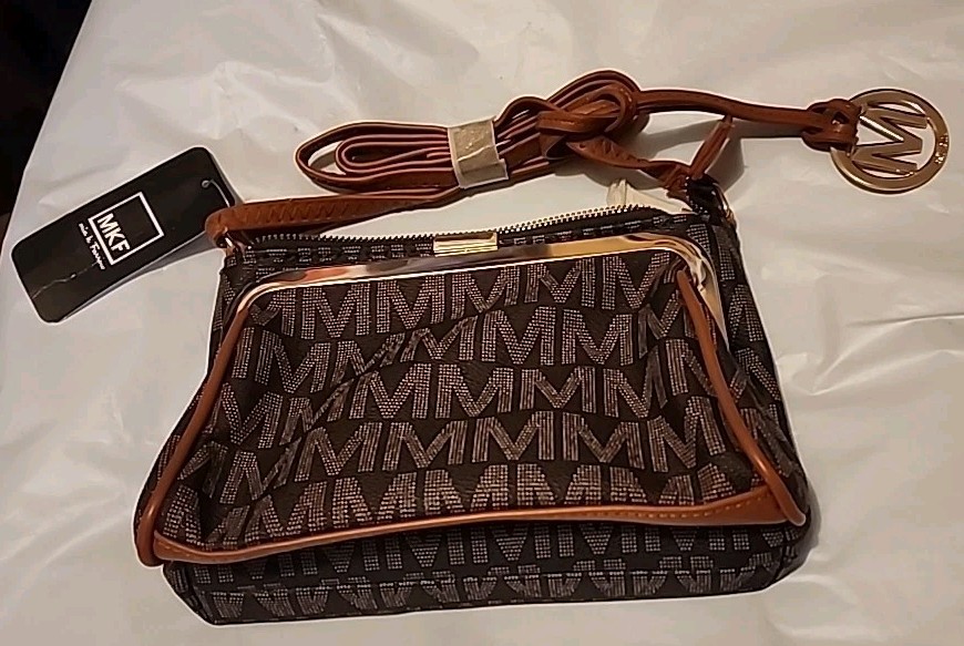MKF Collection Womens Signature Adjusatble Strap Crossbody Brown Bag [New**] C4