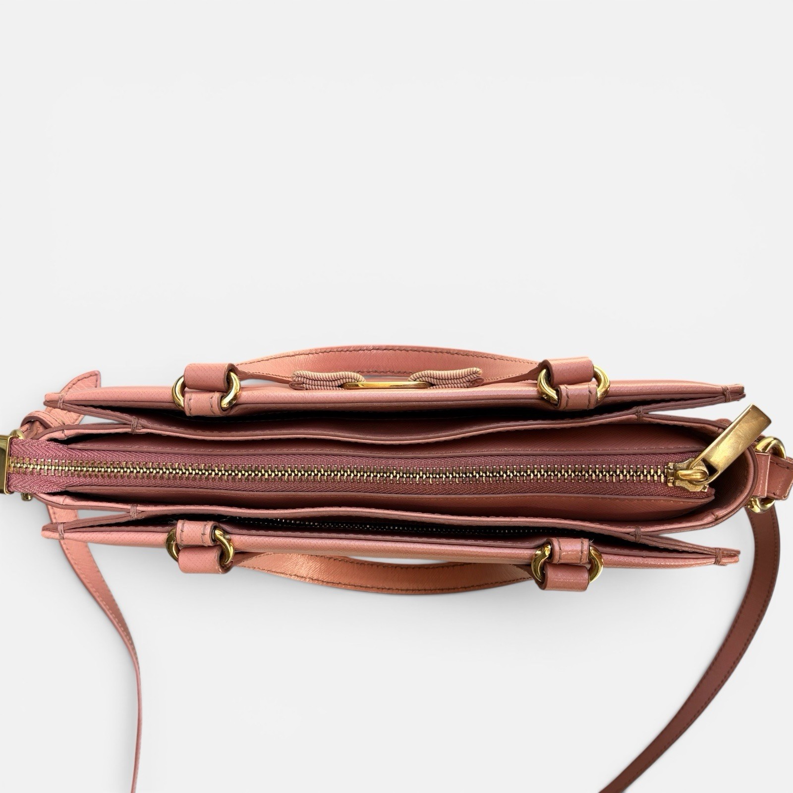 Salvatore Ferragamo Vara Bow Pink Saffiano Leather Satchel Crossbody Bag
