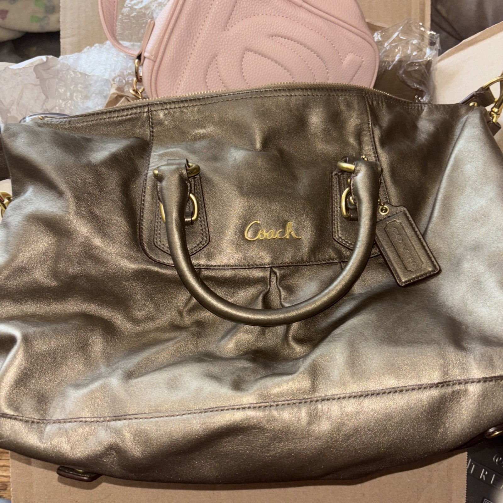 Coach Handbag Leather. Used As Is See Picture 2010 -2012 Ashley Leather Satchel
