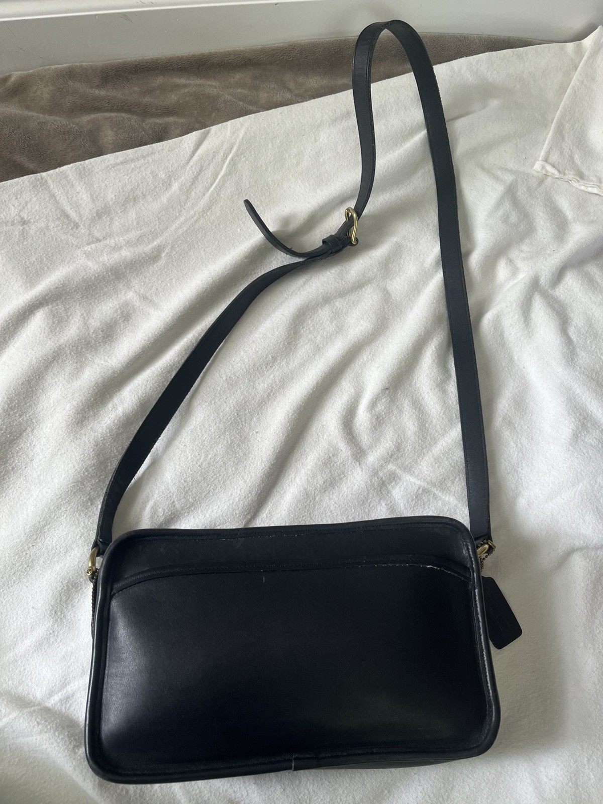 black coach bag leather 10in*2.5in*6in