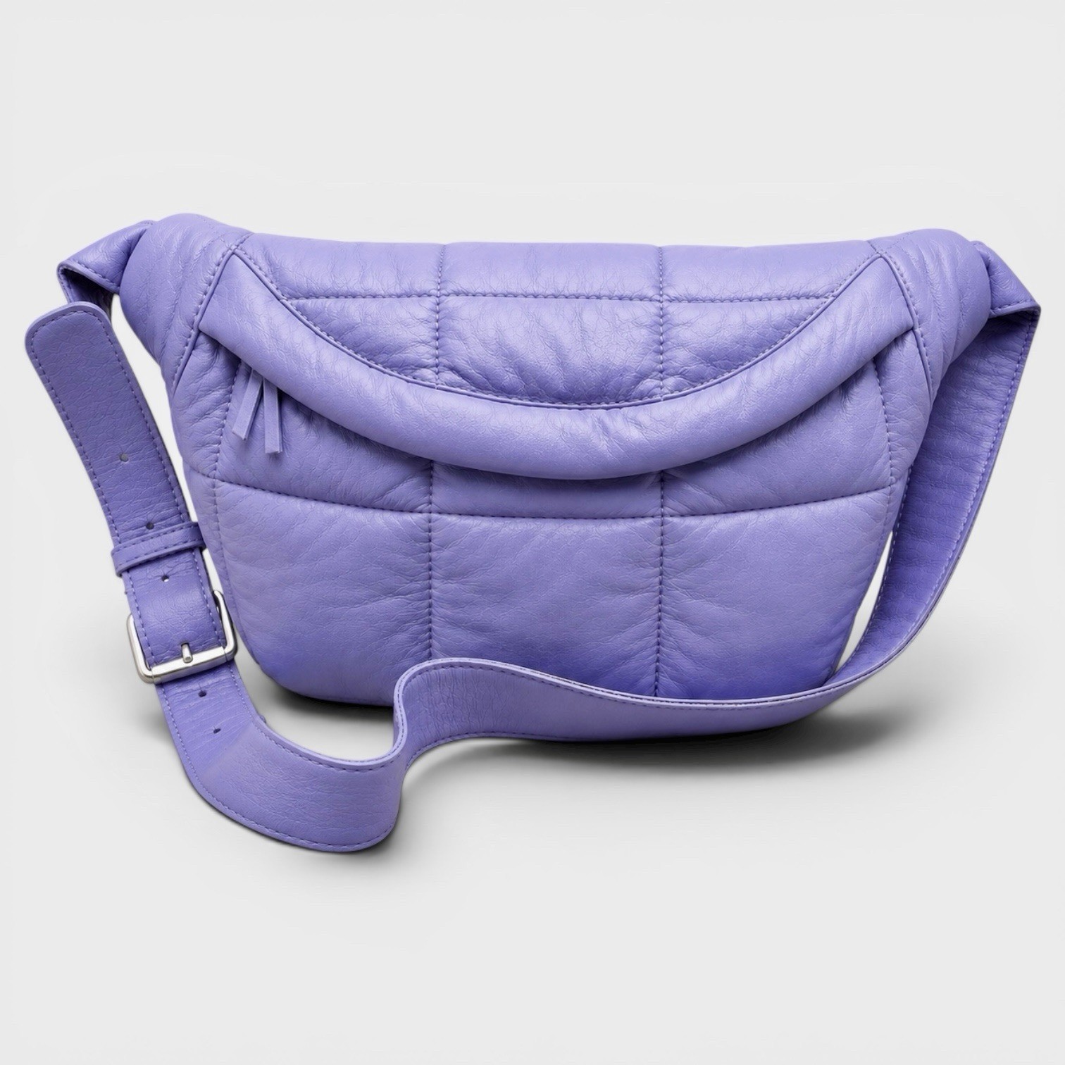 STYLISM Denmark Sheepskin Oversized Puffy Quilted Crossbody Sling Bag Lavender