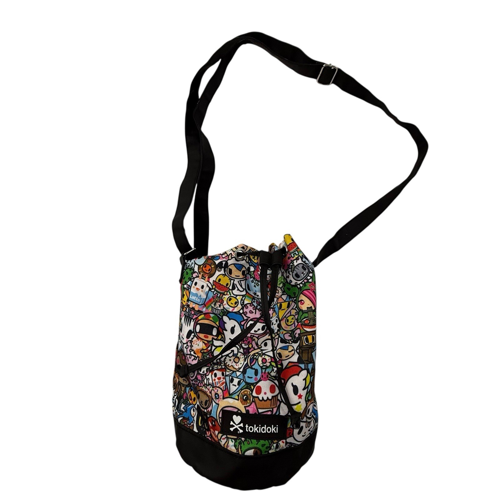 Tokidoki Drawstring Small Duffle Crossbody Bag Bucket Purse Straps Lightweight