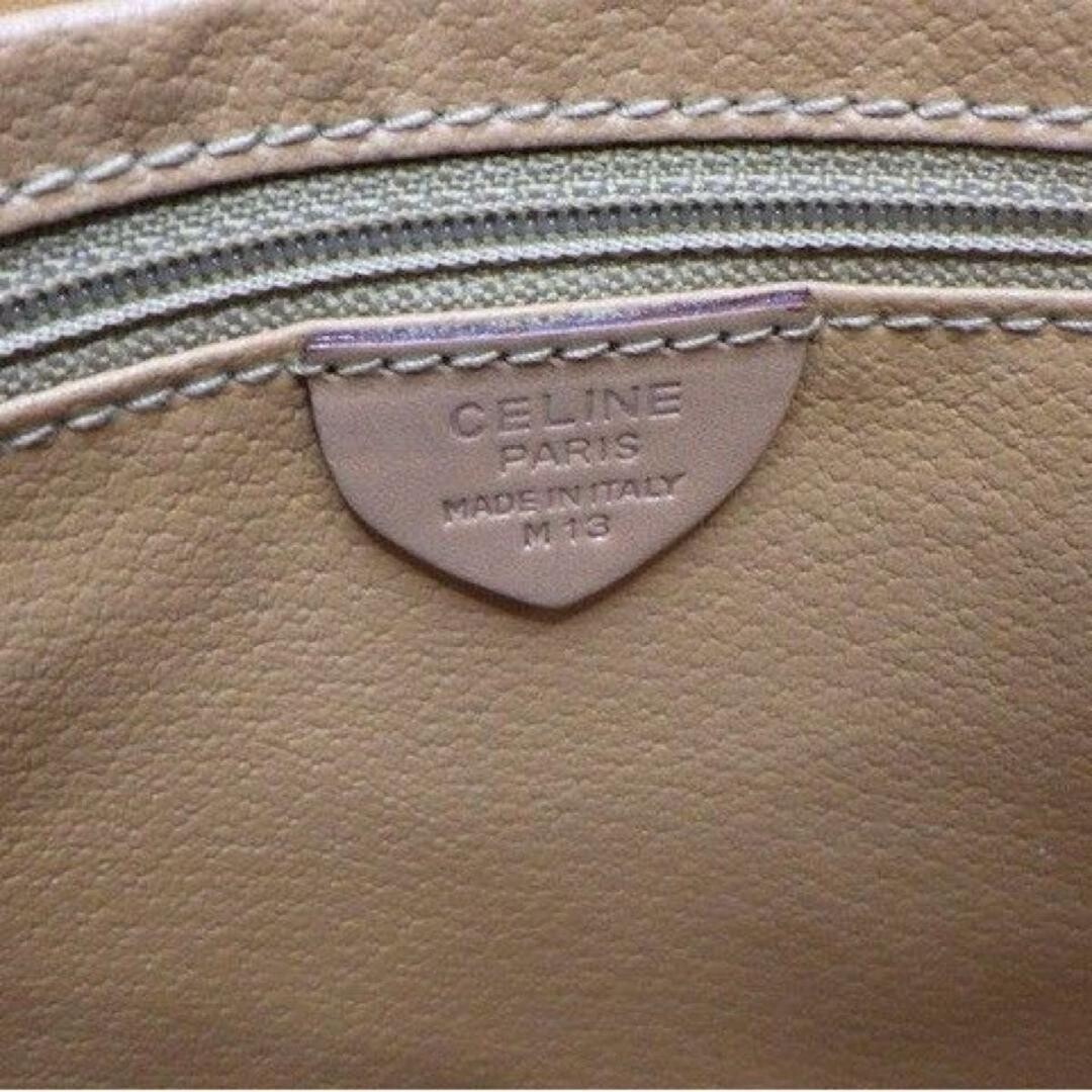 CELINE Macadam Triomphe Logo Clutch Bag Beige Canvas Vintage Unisex 26cm
