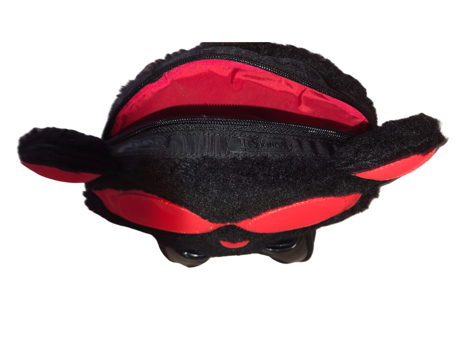 LeSportsac Red Heart Kitty Crossbody Cat Bag, Faux Shearling, Patent Sunglasses
