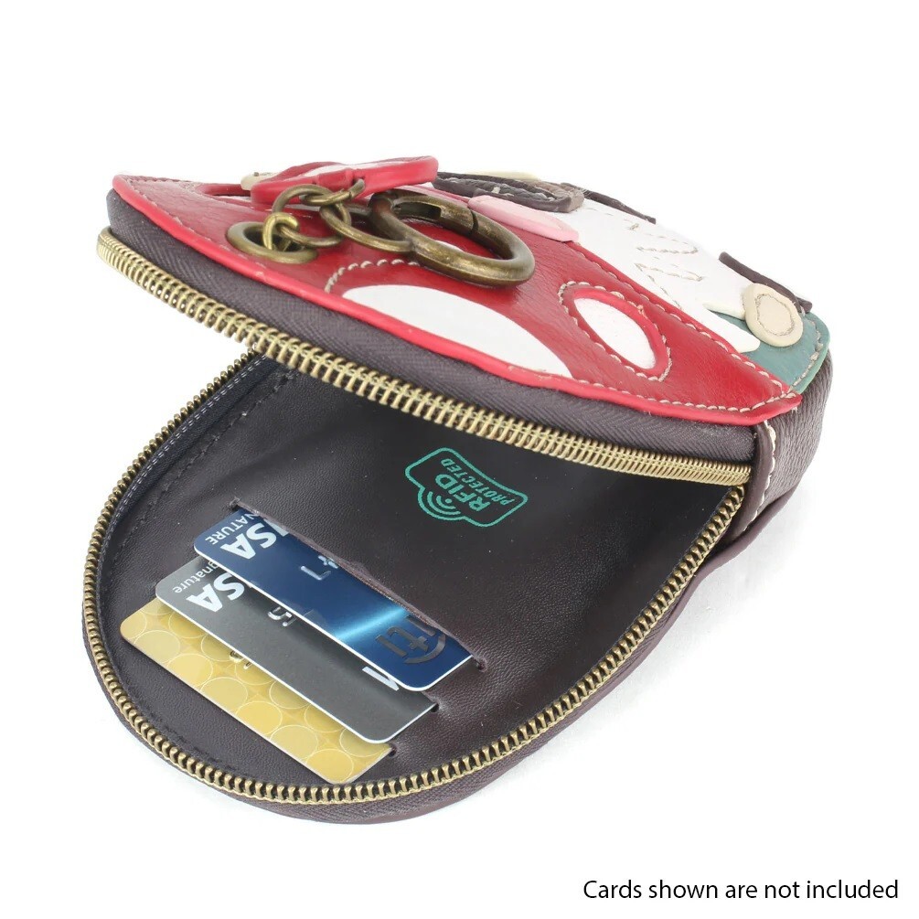 CHALA Mini Coin Purse Keychain RFID Protected Card Holder & Coin Purse GNOME NWT