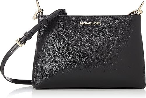 Michael Kors Trisha Triple Compartment Shoulder Crossbody Bag 35H1G9TC8L Black.
