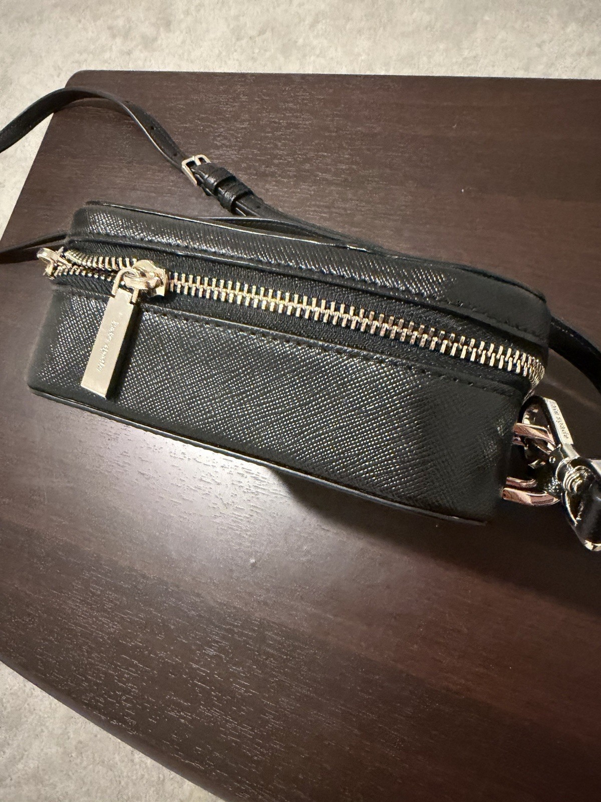 Kate Spade New York Black Cat Animal Print Crossbody Top Handle Zip Bag