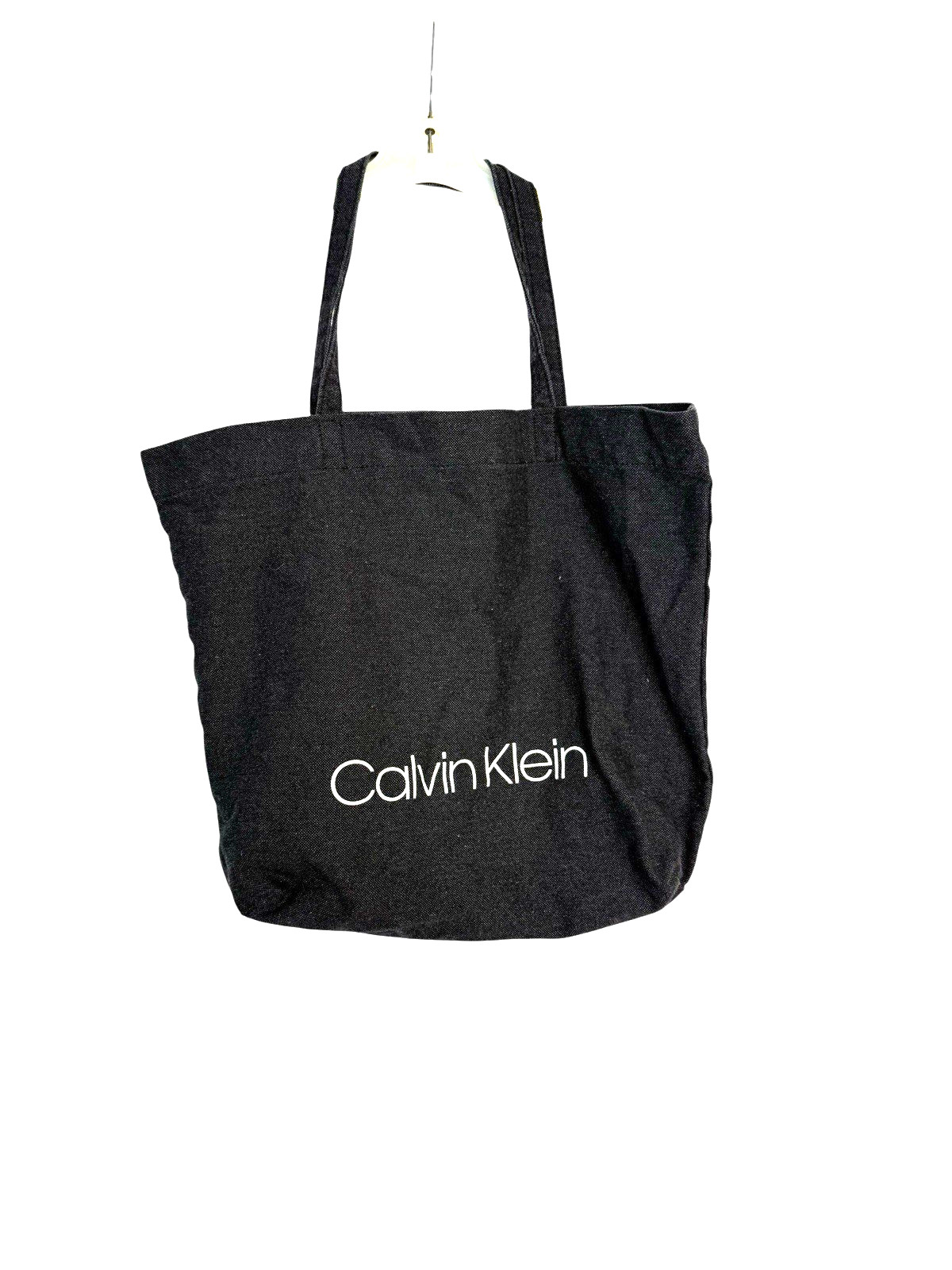 Calvin Klein Black Denim Shopping Tote Bag 16″ x 16″ x 4″