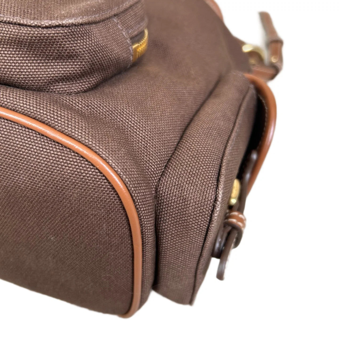 Miu Miu Backpack Espresso Brown Brown Canvas Calfskin (dh071726d0r)