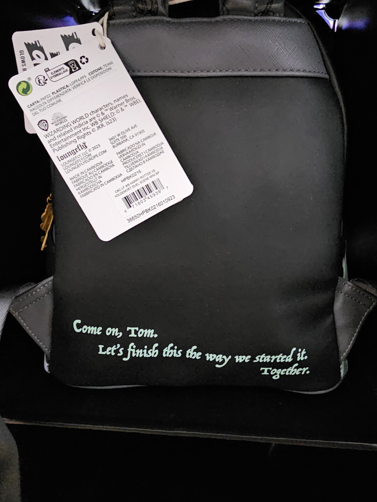 NWT Harrry Potter Vs Voldemort Duel Scene Loungefly Mini Backpack Phosphorescent
