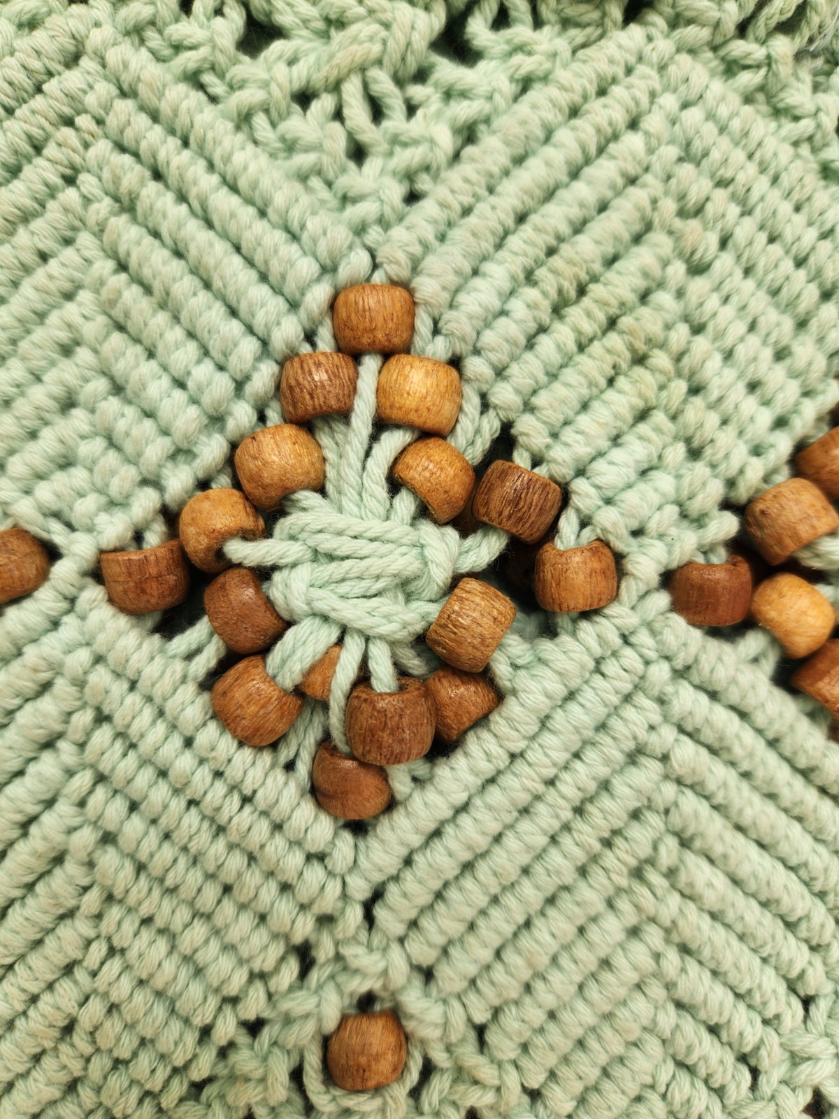 Women Free People Leighanne Bohemian Beaded crochet knit clutch mint unlined NWT