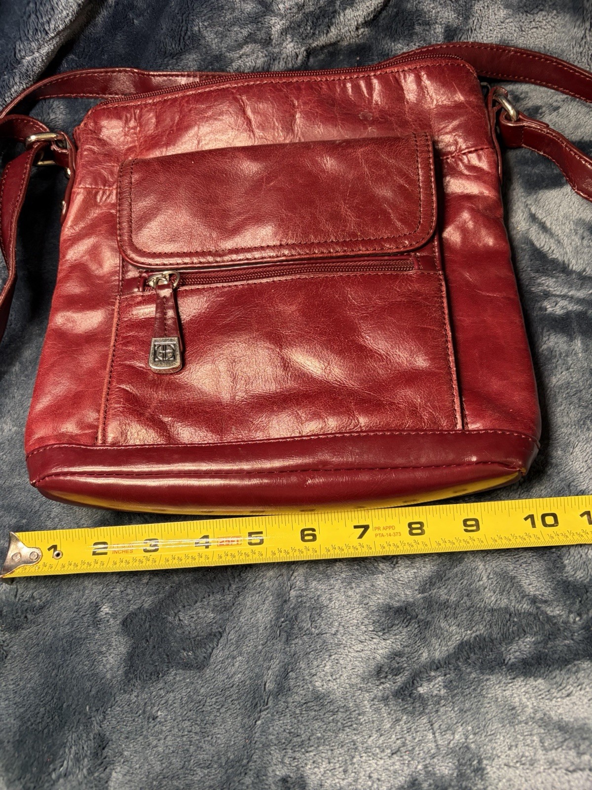 Giani Bernini Burgundy Leather Venice Crossbody Shoulder Organizer Bag Purse