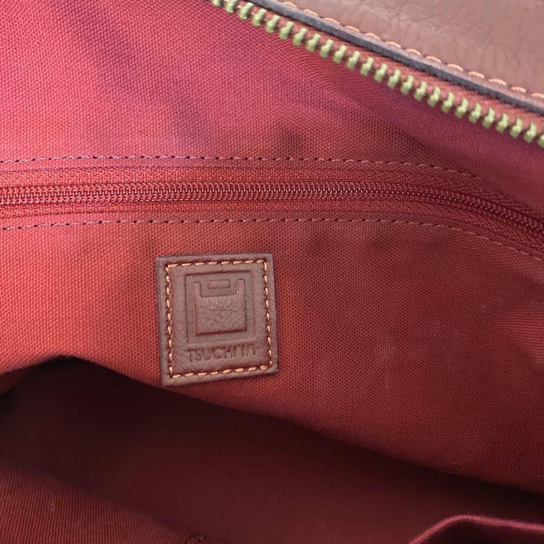 TSUCHIYA KABAN Shoulder Bag Leather Red Vintage Authentic From Japan