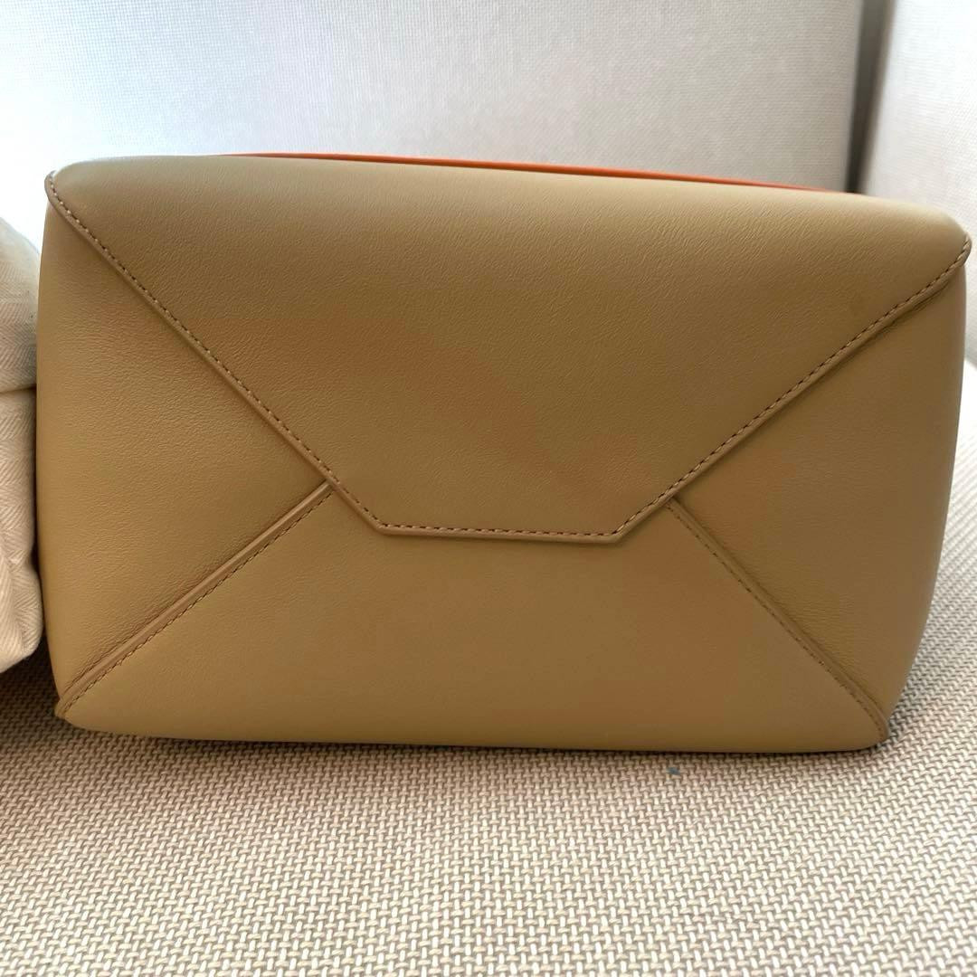 Loro Piana Sesia Tote Small Smooth Calfskin Beige Orange Colorblock Italy