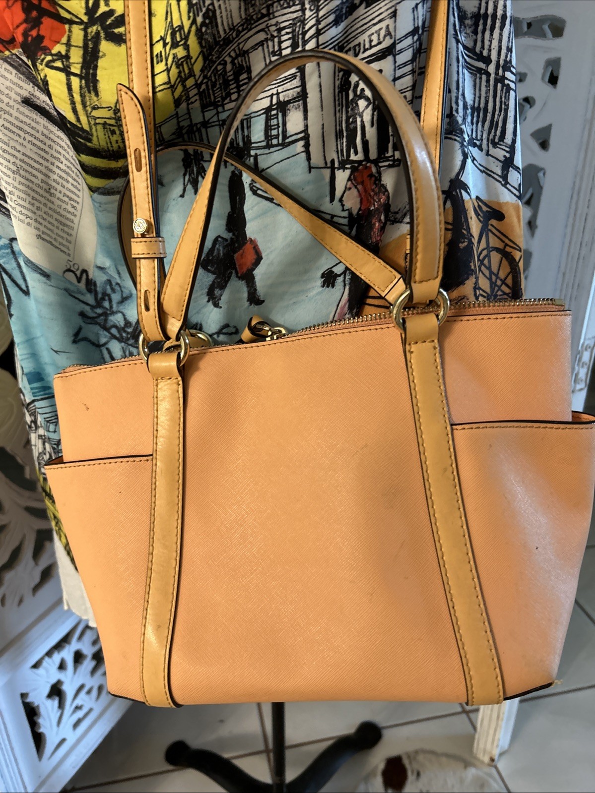 Michael Kors Purse Ciara Top Zip Peach