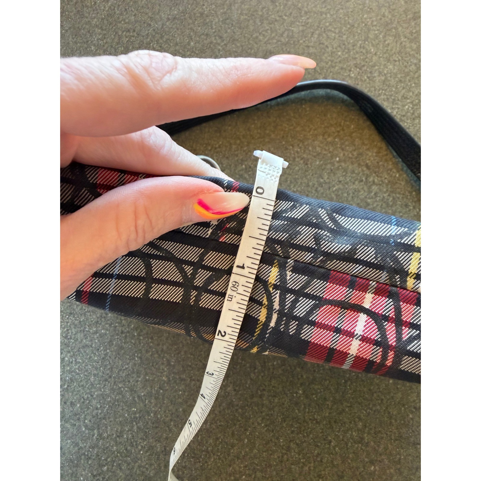 Coach Poppy Tartan Plaid Signature C Wristlet Red Blue Black Silver Bag