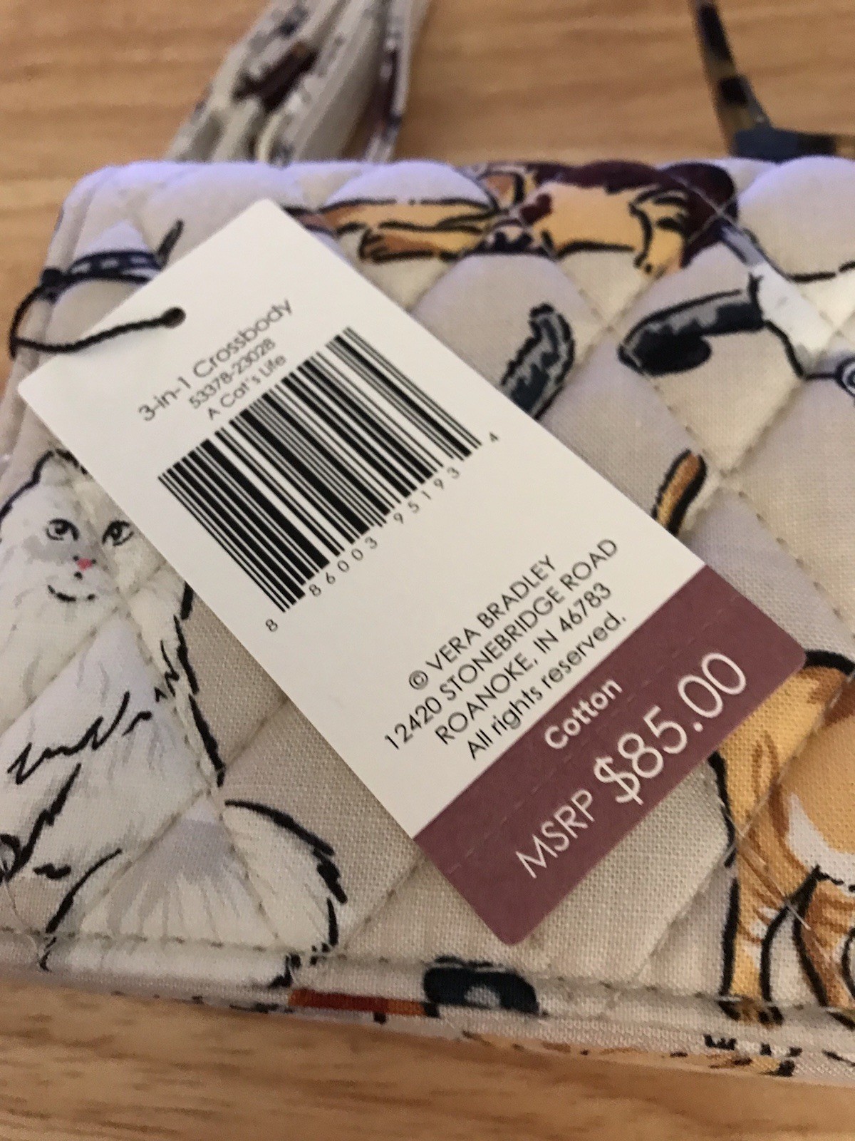 CATS Vera Bradley A Cat’s Life All 3 in One Crossbody Wristlet Wallet NWT
