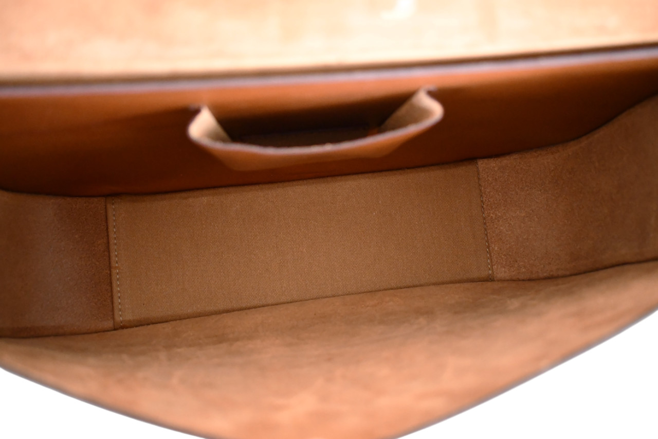RALPH LAUREN COLLECTION Brown STIRRUP EQUESTRIAN VACHETTA SADDLE Shoulder BAG