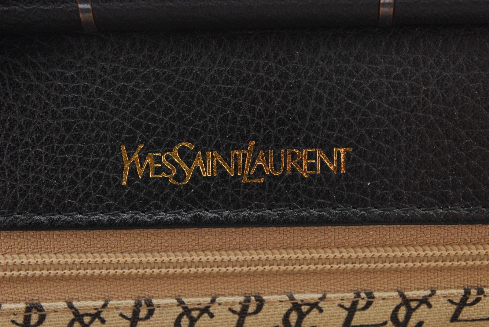 Yves Saint Laurent YSL Black Chevron Leather Clutch Bag Vintage Envelope Pouch