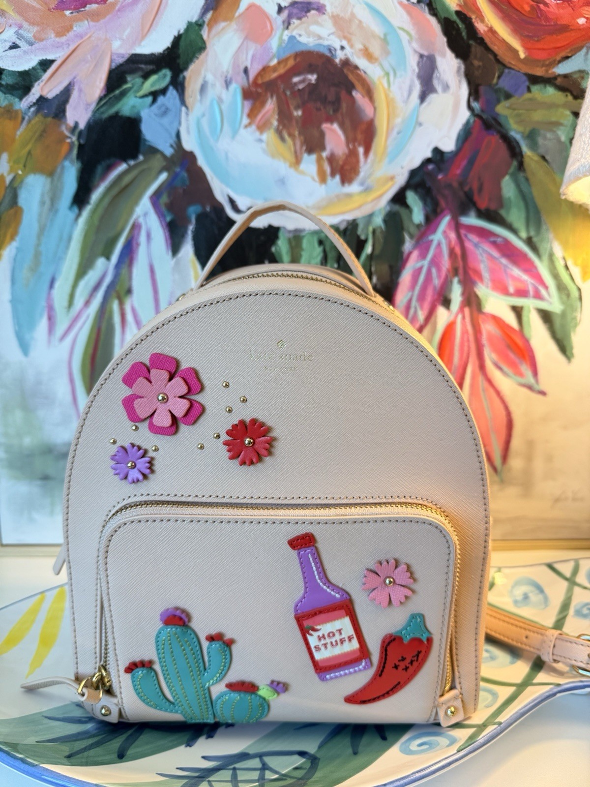 Kate Spade New York Novelty Cactus Tommi Cashew Hot Stuff Backpack $329