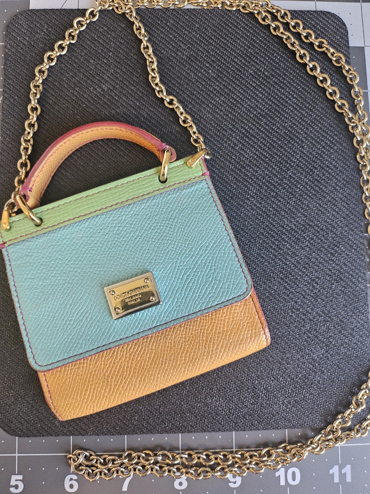 Dolce and Gabbana Multicolor Leather Micro Sicily Bag Accessories
