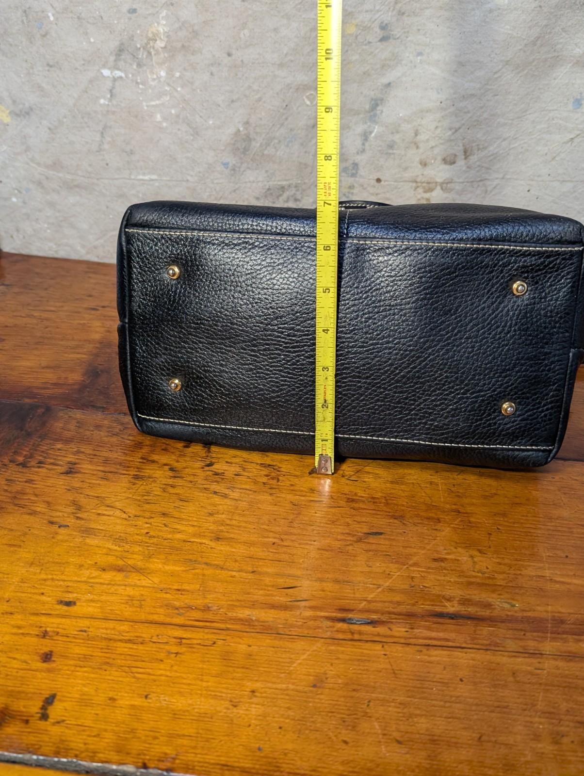 Dooney & Bourke Black Leather Dome Satchel Crossbody Bag Triple Zip-FREE Ship