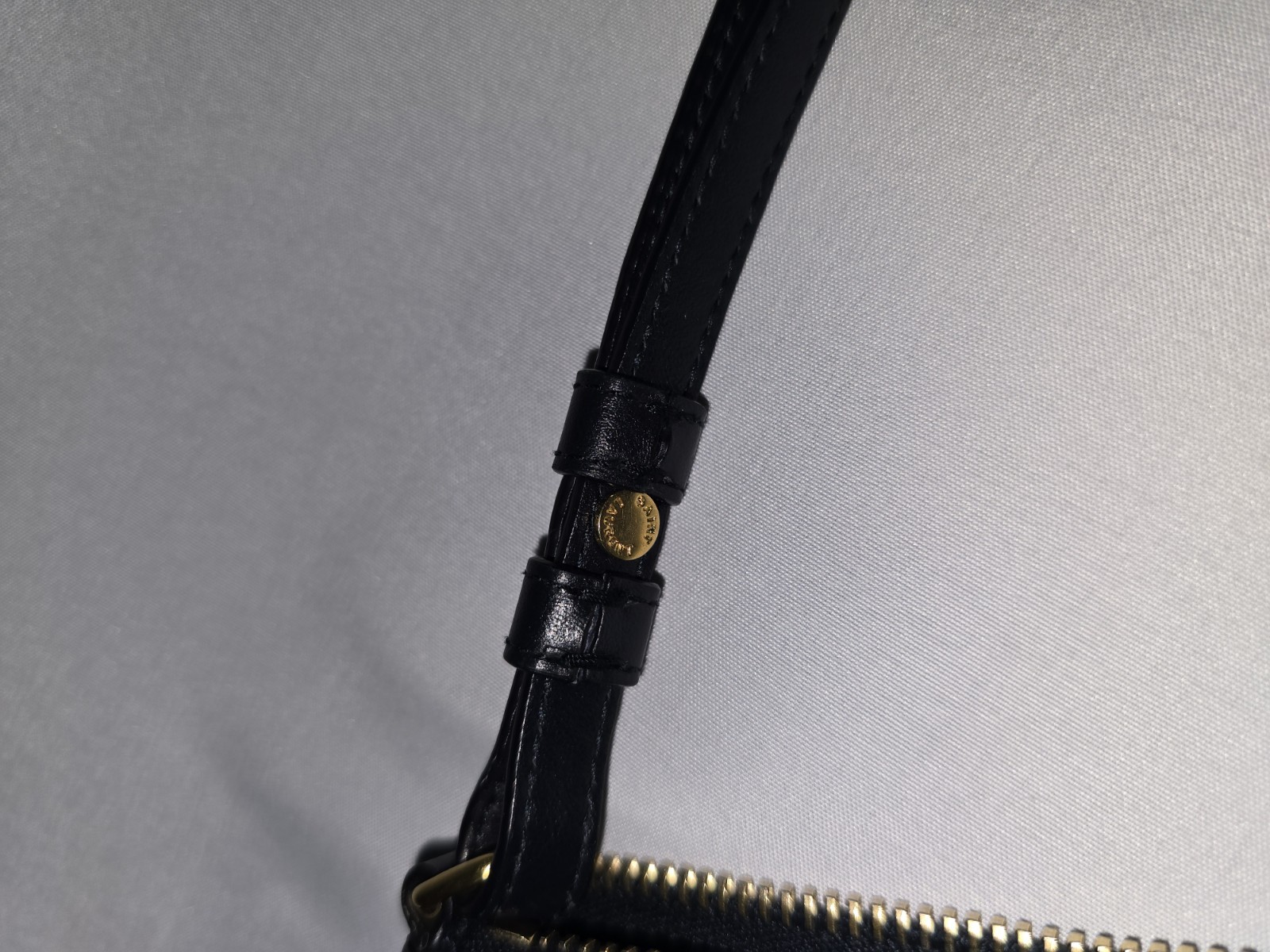 Authentic Saint Laurent Teen Monogram Crossbody Bag Navy Calfskin Leather Gold