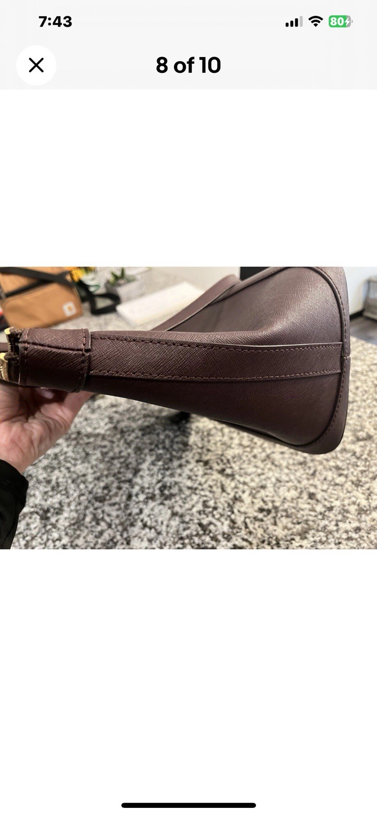 HENRI BENDEL New York Pebbled Leather Crossbody Purse in Burgundy Gold Hardware