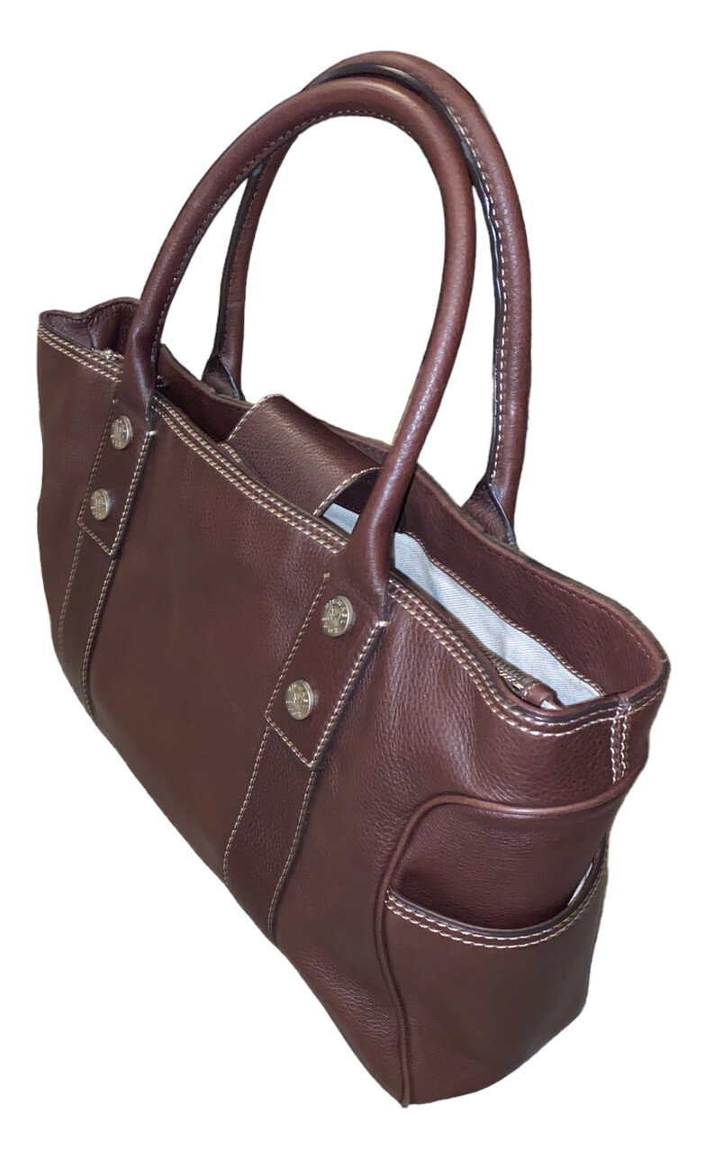 MICHAEL KORS 16x11x5 LARGE BROWN LEATHER TOTE BAG