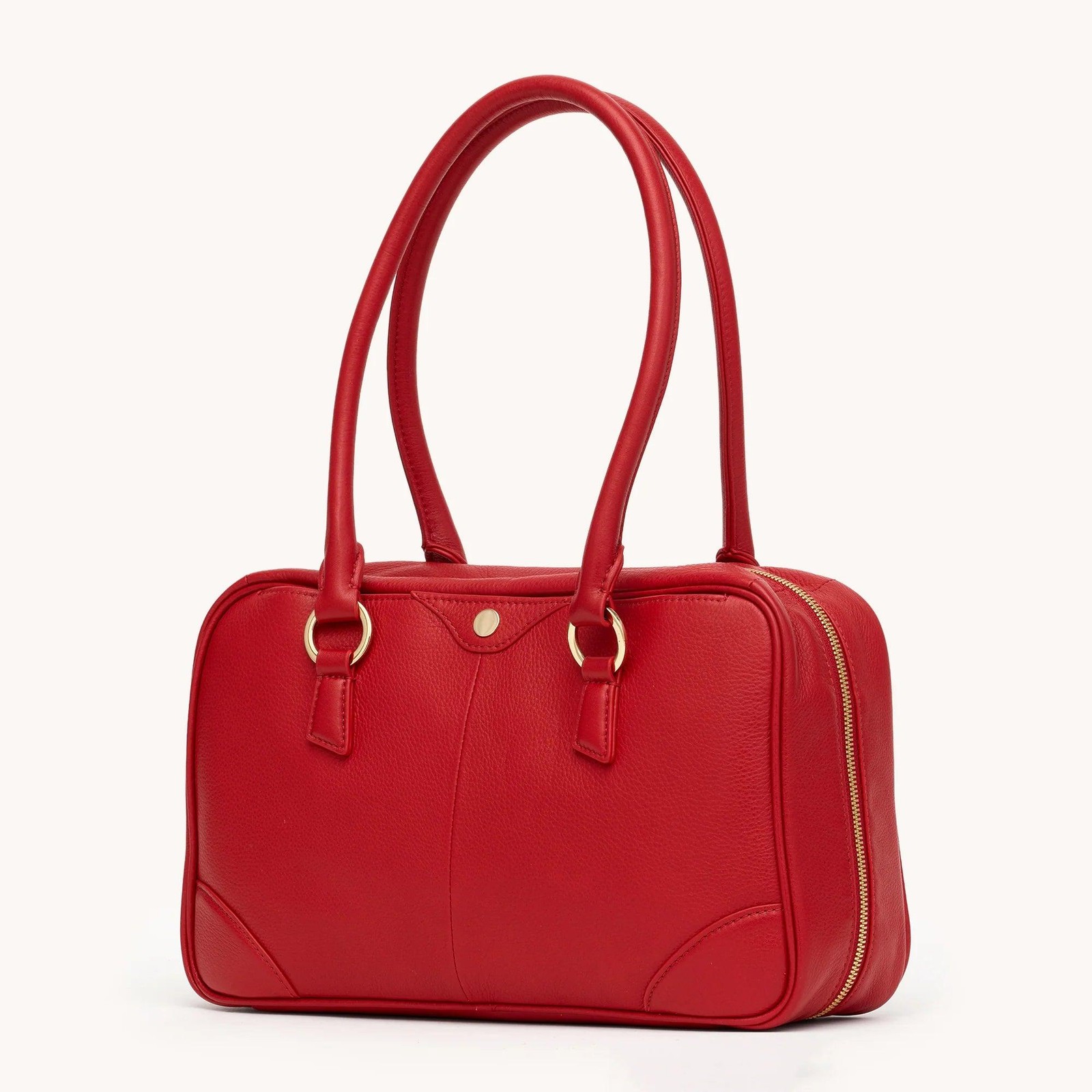 HAMMITT Meredith Med Leather Satchel Chili Red Gold and 110 North Wallet SET
