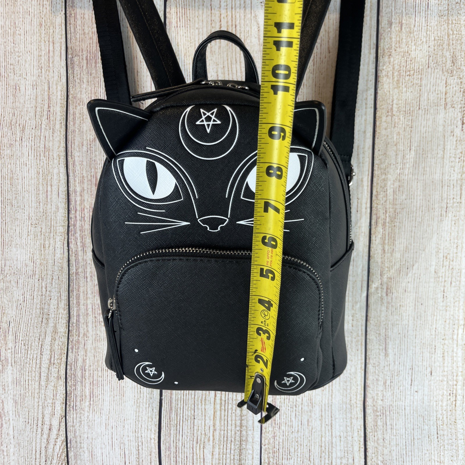Mad Engine Witch Wiccan Black Cat Mini Backpack Moon Stars Halloween Pentagram 