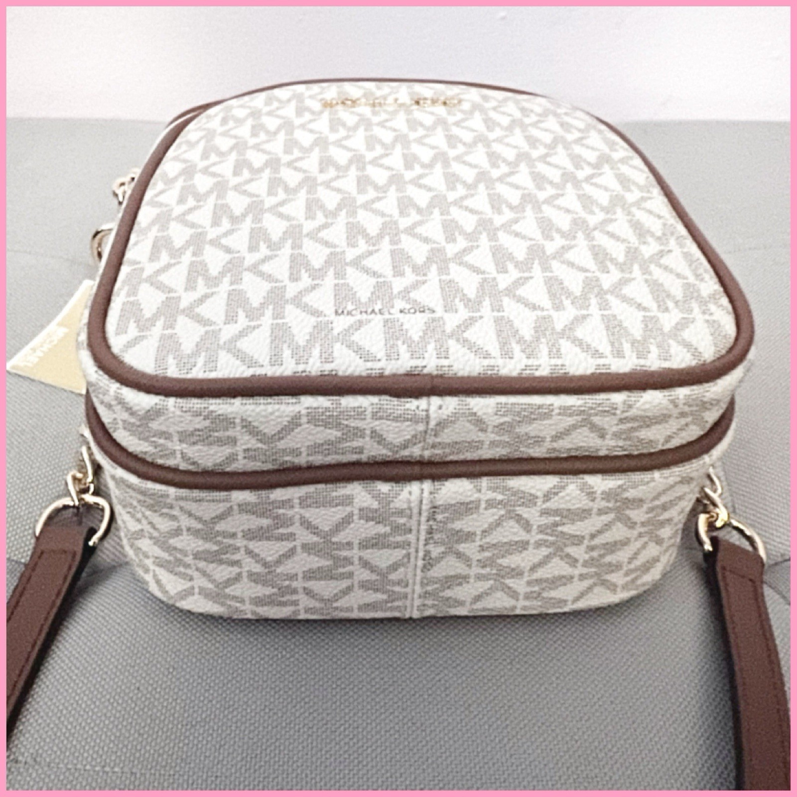 Michael Kors Women’s Jet Set Travel Signature Logo Crossbody Bag Vanilla MK $360