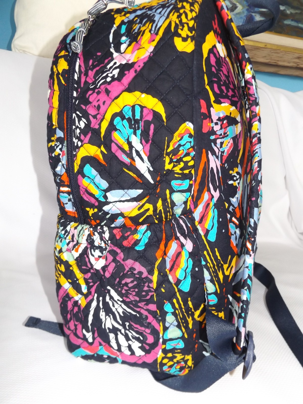 VERA BRADLEY Backpack Book Bag – Butterfly Flutter Navy Blue – Exact One Perfect