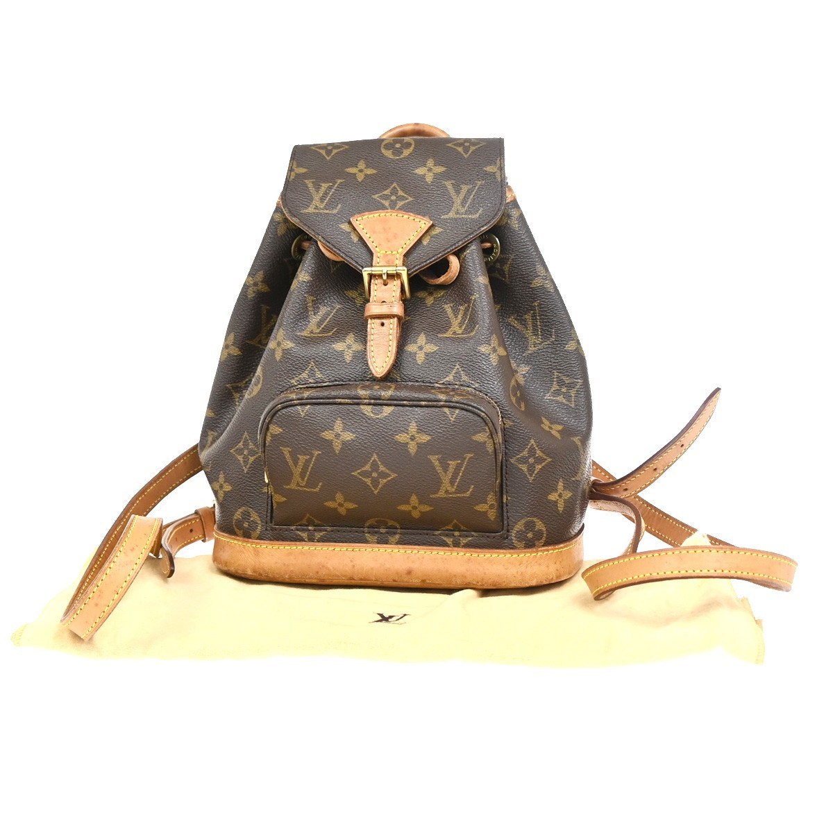 LOUIS VUITTON Mini Montsouris Backpack Bag Monogram Leather Brown M51137 79YJ030