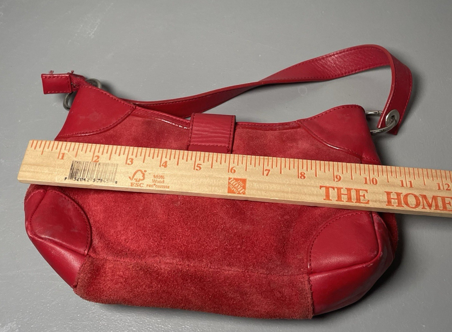 Bath And Body Works Red Suede Leather Purse Shoulder Bag