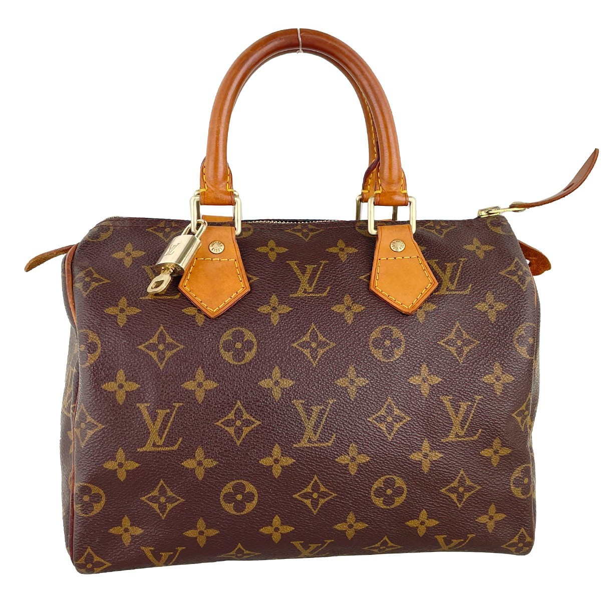 Louis Vuitton Monogram Speedy 25 Leather Fabric Brown Handbag 4515