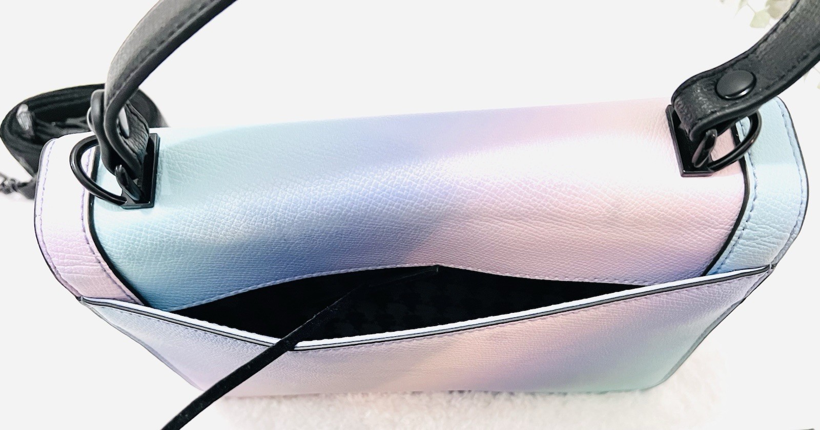KARL LAGERFELD Simone Front Flap Crossbody Iridescent Dust Bag Logo Coin Purse