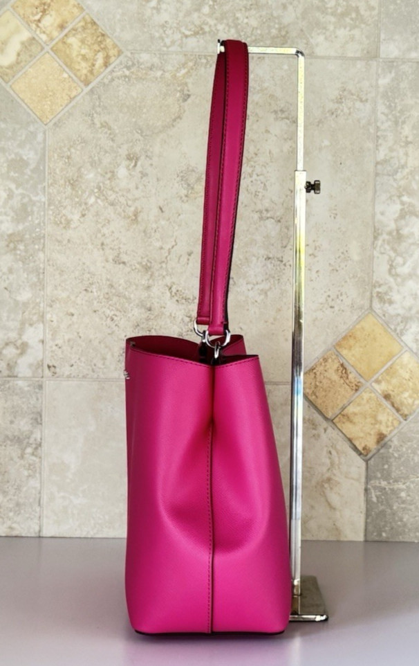Michael Kors Pratt Medium Bucket Shoulder Tote Bag Dragonfruit