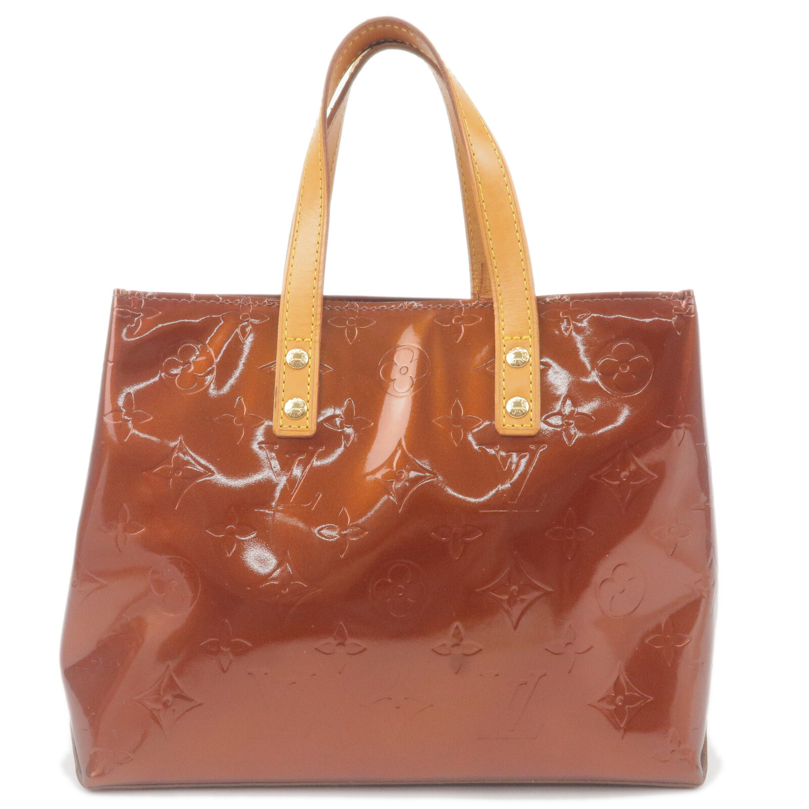 Louis Vuitton Monogram Vernis Lead PM Hand Bag Bronze M91146 Auth Used