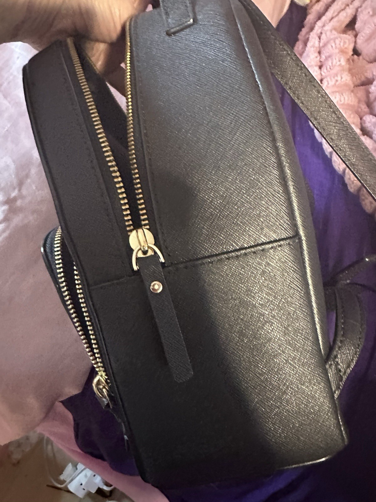 kate spade new york Black Sequin Applique Zip Backpack, Detachable Strap