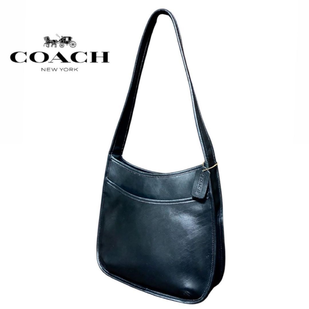 Old COACH Ergo One Shoulder Bag Black Leather